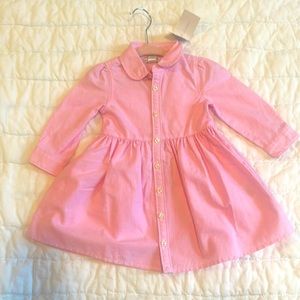 NEW! Ralph Lauren Long-Sleeve Oxford Dress (9 months) Never Worn